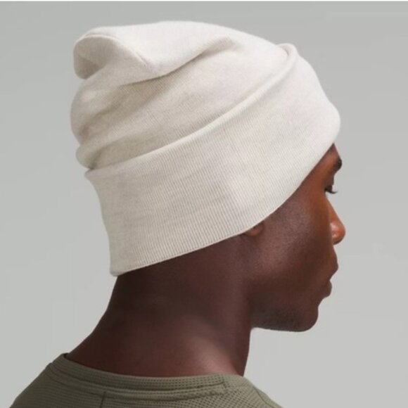 Lululemon Chill Fighter Beanie Hat Winter Hat, Wool Blend, Heathered Cream - Picture 2 of 7